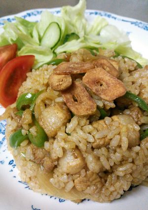 ガッツリ!ワイルド!カレー炒飯♡-レシピのメイン写真