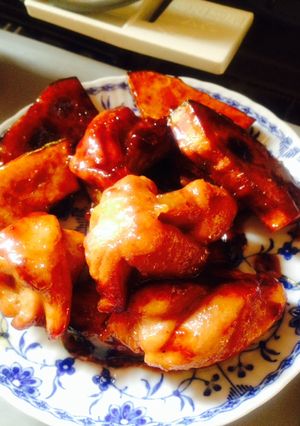 鶏もも照り焼きカボチャ甘絡め-レシピのメイン写真