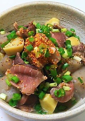 スタミナ満点！砂肝と蒟蒻の塩にんにく煮-レシピのメイン写真