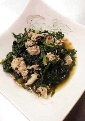 ＊春菊と豚肉の煮物＊-レシピのメイン写真