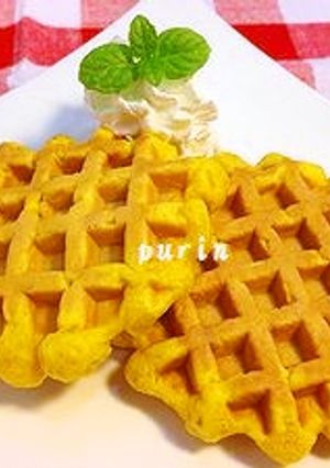 ノンオイル♪モチモチかぼちゃワッフル-レシピのメイン写真