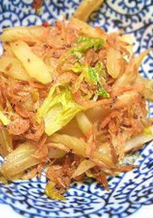 桜えびとセロリのピリ辛炒め-レシピのメイン写真