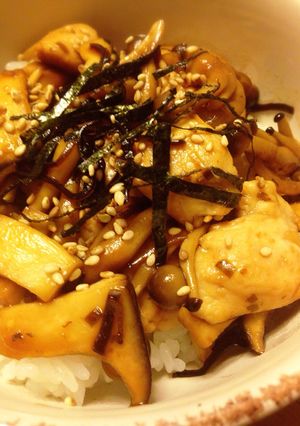 きのこと鶏肉の甘辛丼☆しそ昆布風味-レシピのメイン写真