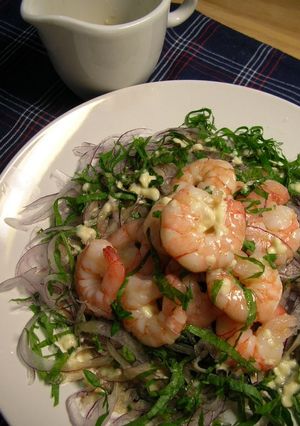 ぷり②エビ大葉にんにく醤油マヨネーズあえ-レシピのメイン写真