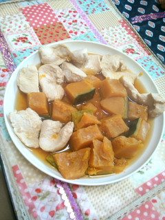 かぼちゃ鶏肉煮-レシピのメイン写真