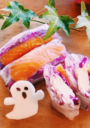 ハロウィンカラーの生春巻き-レシピのメイン写真