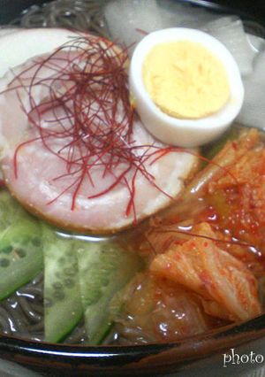 韓国冷麺を自家製スープで！-レシピのメイン写真