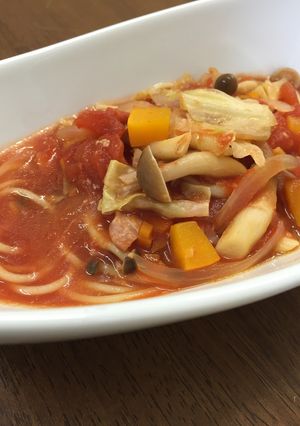 にんにく塩糀で作るトマトスープパスタ-レシピのメイン写真