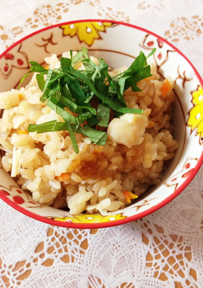 水煮缶で簡単♡ホタテの炊き込みご飯-レシピのメイン写真