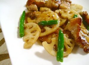 レンコン・インゲン・豚肉の中華塩炒め-レシピのメイン写真