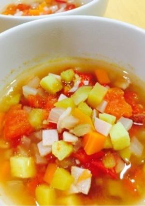 自然な甘み♪さつまいものミネストローネ！-レシピのメイン写真