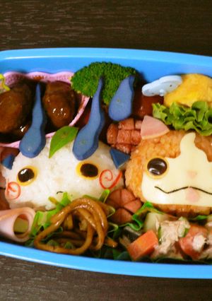 妖怪ウォッチ ジバニャン&コマ*キャラ弁-レシピのメイン写真