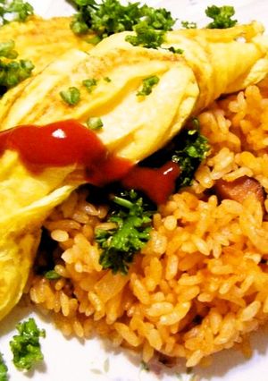炊飯器、トロ実でチキンライス・オムライス-レシピのメイン写真