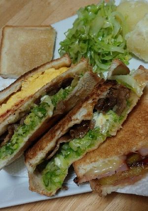 ボリュームランチ、サンドイッチ3種-レシピのメイン写真