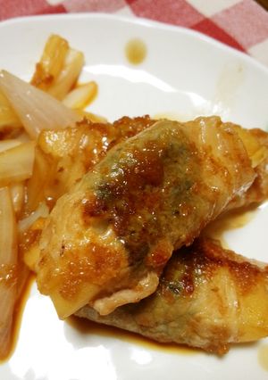簡単！りんごチーズ豚巻きの生姜焼き♪-レシピのメイン写真