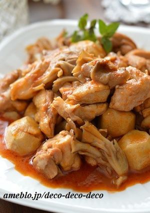 辛うま担々風♡鶏肉と里芋のトマト煮込み♪-レシピのメイン写真