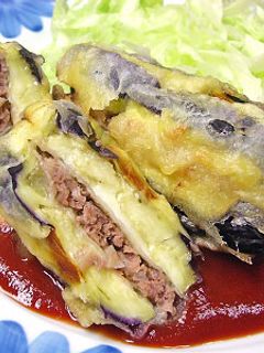 茄子のはさみ揚げ~天ぷら-レシピのメイン写真
