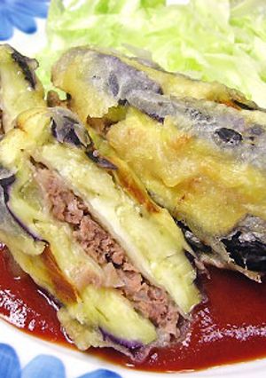 茄子のはさみ揚げ～天ぷら-レシピのメイン写真
