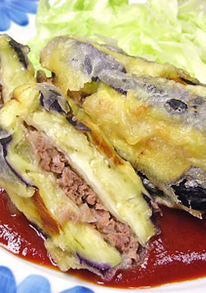 茄子のはさみ揚げ～天ぷら-レシピのメイン写真