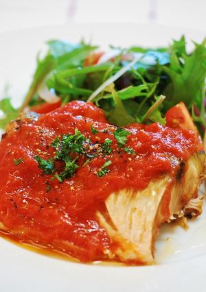 塩こうじのさばトマトソース焼き-レシピのメイン写真