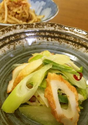 キスケ塩25で作る長ネギとちくわ炒め-レシピのメイン写真