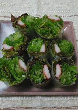 水菜とカニかまの生春巻き-レシピのメイン写真
