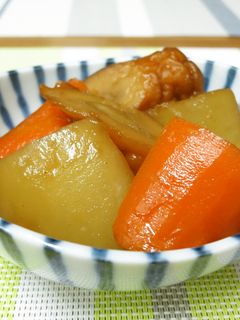 根菜とごぼう天のこっくり煮(大根と人参)-レシピのメイン写真