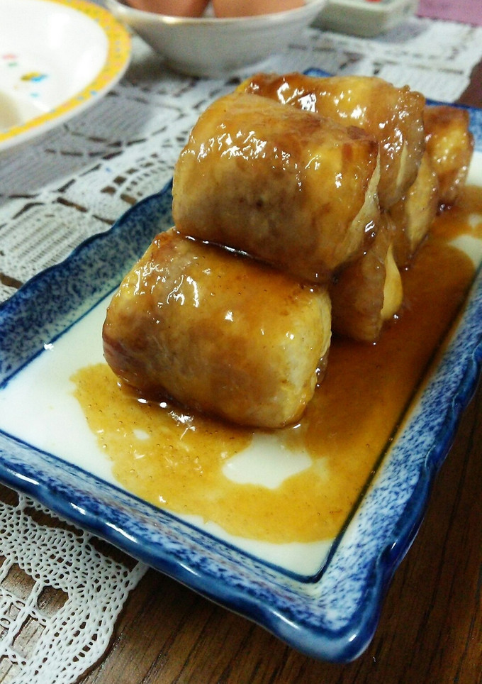 角煮もどき？豆腐でかさましふわふわ肉巻き-レシピのメイン写真