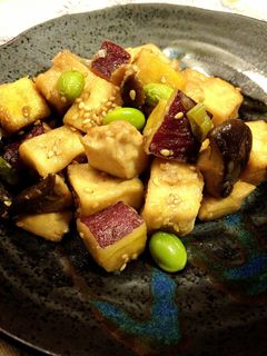 さつまいもと高野豆腐の甘辛炒め-レシピのメイン写真