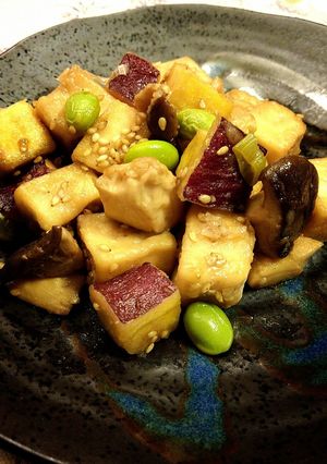 さつまいもと高野豆腐の甘辛炒め-レシピのメイン写真