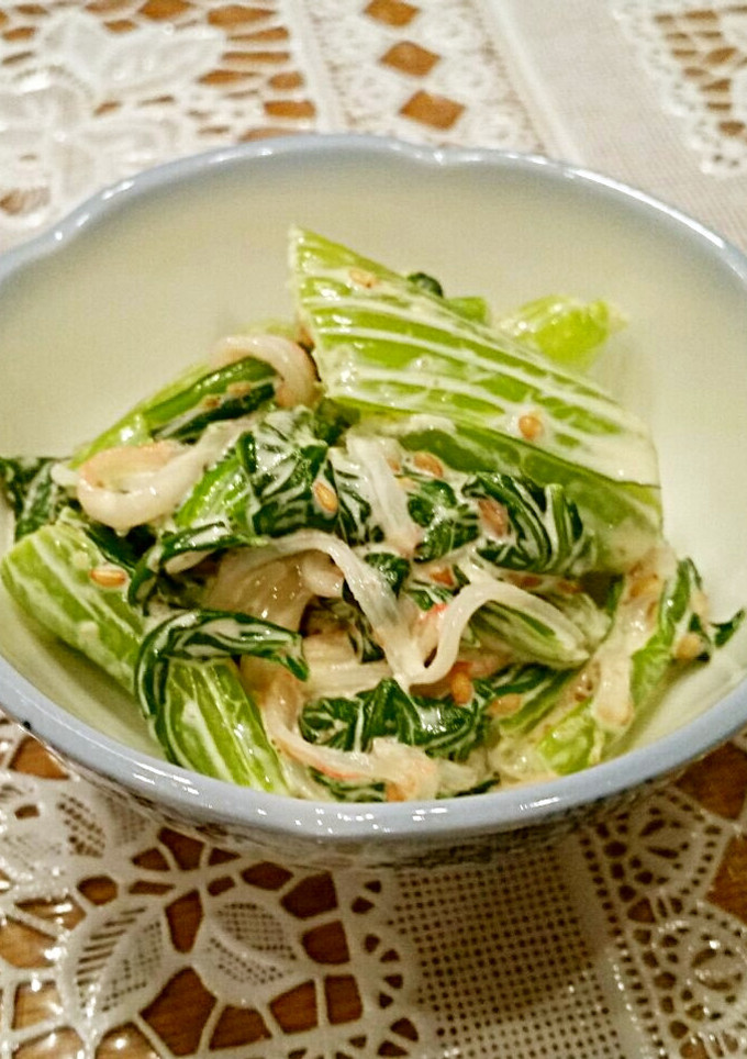 青梗菜とカニカマの胡麻マヨ和え-レシピのメイン写真