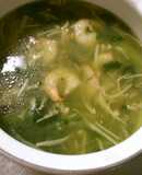 チンゲン菜 海老で♪ 簡単 翡翠スープ風