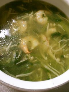 チンゲン菜 海老で♪ 簡単 翡翠スープ風-レシピのメイン写真