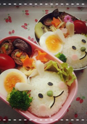 キャラ弁 お月見 白うさぎサン♪-レシピのメイン写真