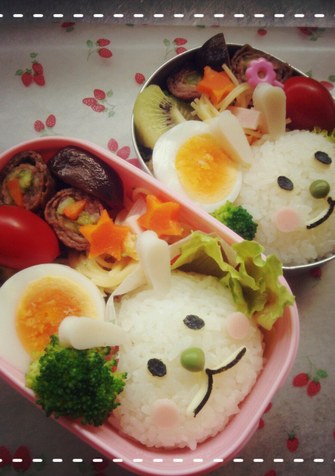 キャラ弁 お月見 白うさぎｻﾝ♪-レシピのメイン写真