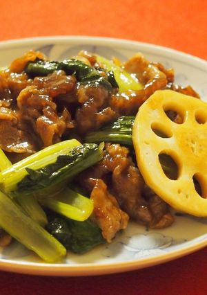 牛肉と小松菜の甘辛オイスター醤油炒め-レシピのメイン写真