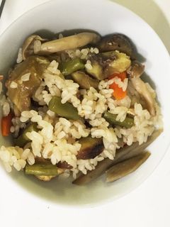 うどんスープで簡単五目炊き込みご飯 甘栗-レシピのメイン写真