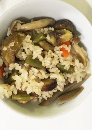 うどんスープで簡単五目炊き込みご飯 甘栗-レシピのメイン写真