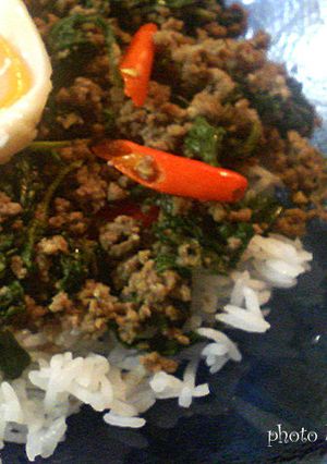 パッ ガパオ ムー　バジルと挽肉炒めご飯-レシピのメイン写真