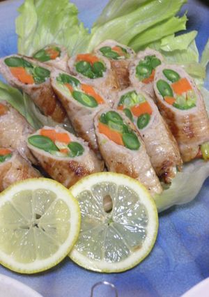 彩り野菜を豚肉で巻き巻き-レシピのメイン写真