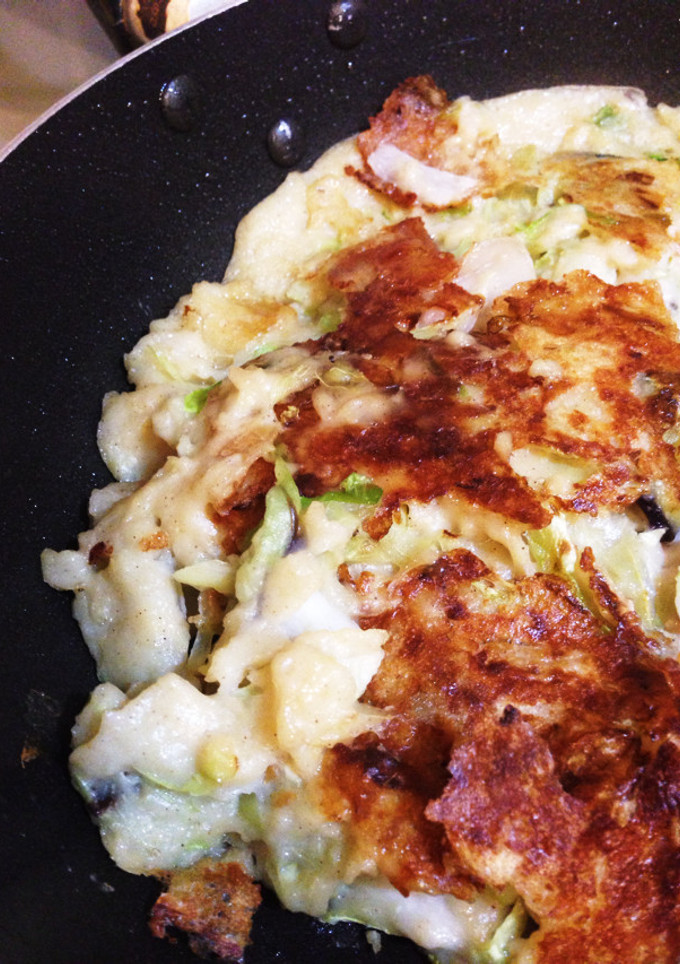 たこ焼きの粉でお好み焼き♪-レシピのメイン写真