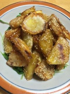 さつまいもとレンコンの甘酢炒め-レシピのメイン写真