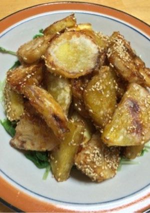 さつまいもとレンコンの甘酢炒め-レシピのメイン写真