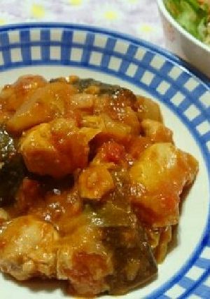 子供も大好き！チキンと野菜のトマト煮込み-レシピのメイン写真