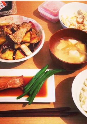 さつまいも蓮根ナスの甘味噌炒め-レシピのメイン写真
