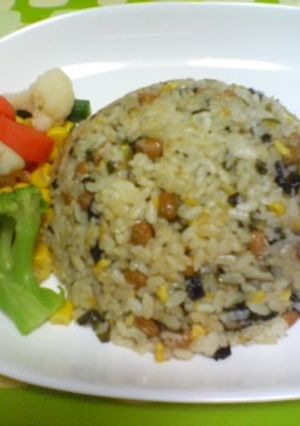 ワカメとミョウガの納豆チャーハン☆-レシピのメイン写真