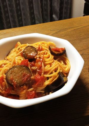 余った豚肉消費！ナスとトマトのパスタ-レシピのメイン写真