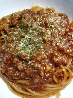 ハンバーグでミートソーススパゲティ-レシピのメイン写真