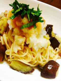 余ったそうめんと茄子ポン酢しゃぶ-レシピのメイン写真