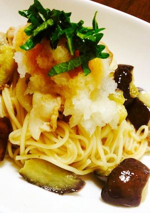 余ったそうめんと茄子ポン酢しゃぶ-レシピのメイン写真